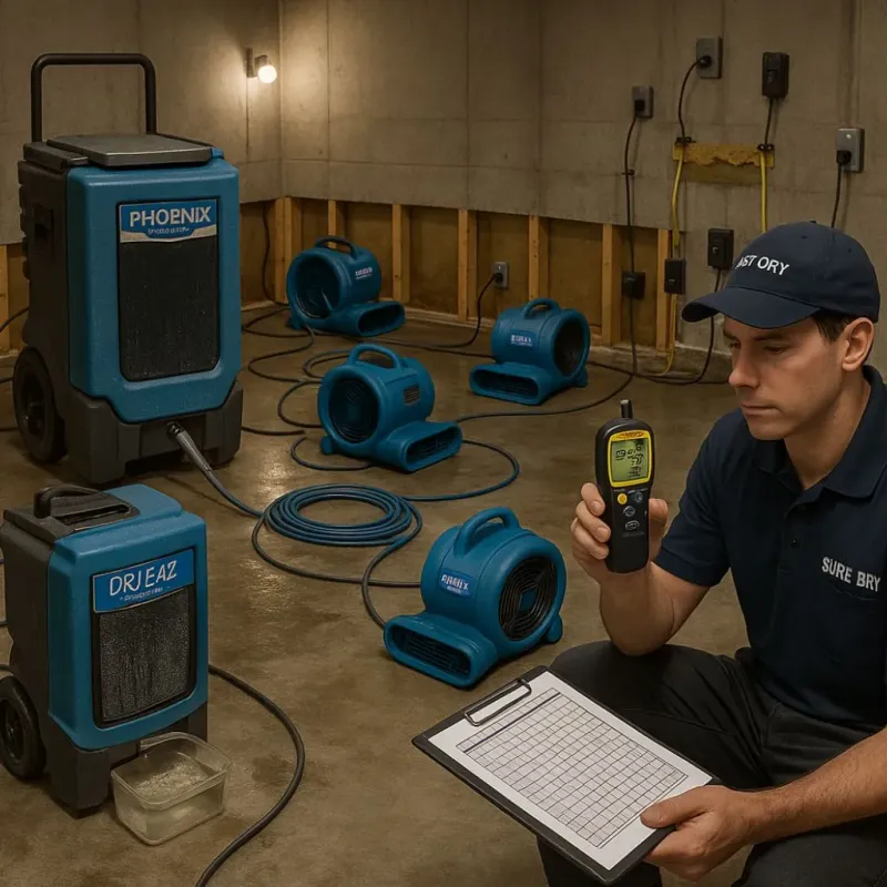 Structural Drying and Dehumidification process in Bronson, MI